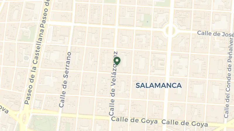 Map of Calle Velázquez, 62, Salamanca, 28001 Madrid, Spain