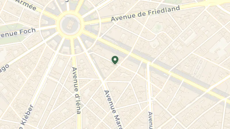 Map of 19 Rue Vernet, 75008 Paris, France