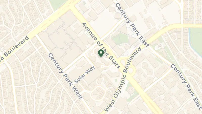 Map of 2025 Ave of the Stars, Los Angeles, CA 90067, USA