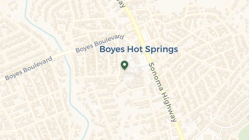 Map of 100 Boyes Blvd, Sonoma, CA 95476, USA