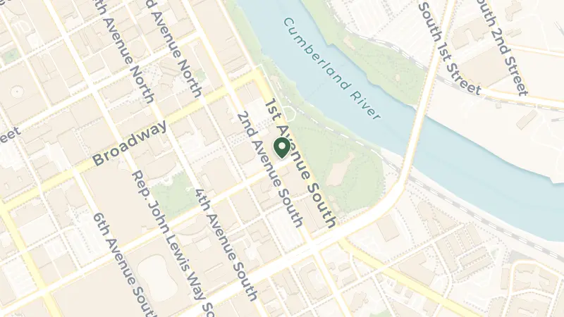 Map of 100 Demonbreun St, Nashville, TN 37201, USA