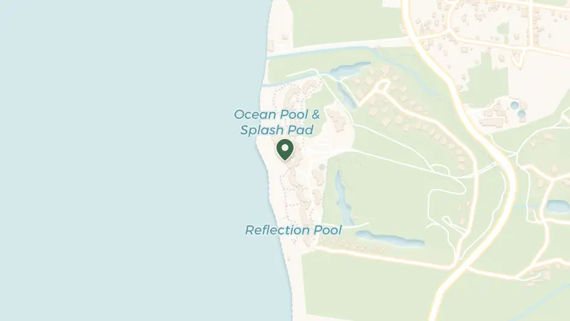 Map of Pinney's Beach Charlestown, Nevis, St Kitts & Nevis