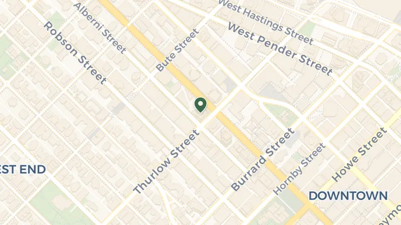 Map of 1128 W Georgia St, Vancouver, BC V6E 0A8, Canada