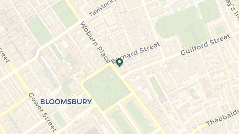 Map of 1-8 Russell Sq, London WC1B 5BE, UK