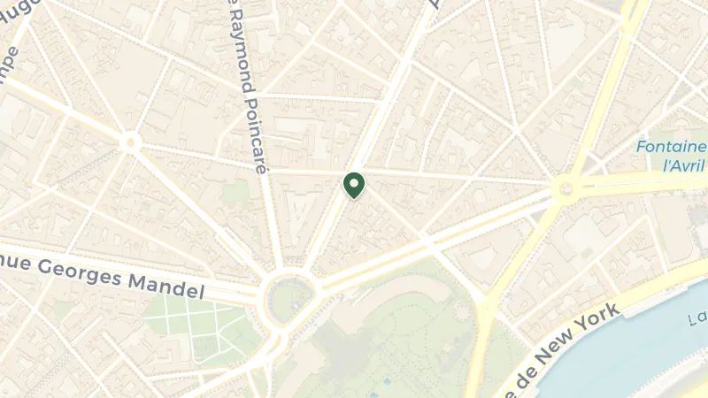 Map of 83 Av. Kléber, 75116 Paris, France