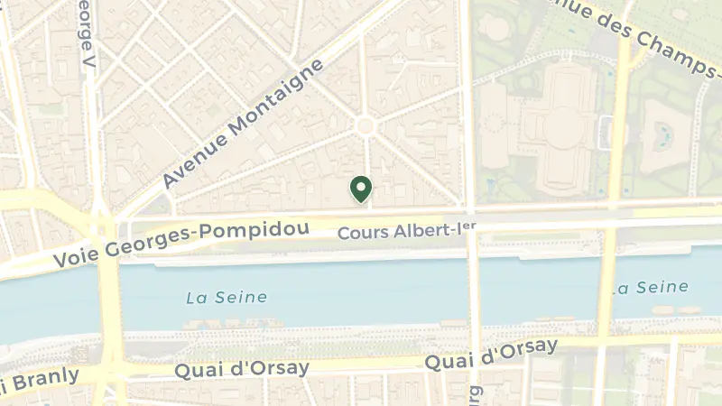 Map of 1 Rue Bayard, 75008 Paris, France