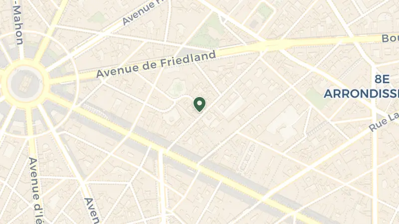 Map of 17 Rue Washington, 75008 Paris, France