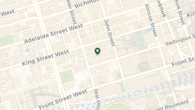 Map of 33 Mercer St, Toronto, ON M5V 1H2, Canada