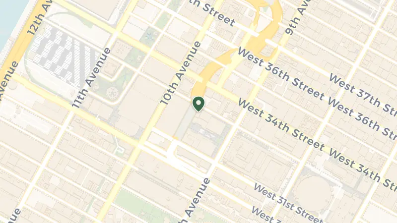 Map of 438 W 33rd St, New York, NY 10001, USA