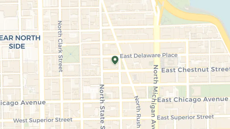 Map of 20 E Chestnut St, Chicago, IL 60611, USA
