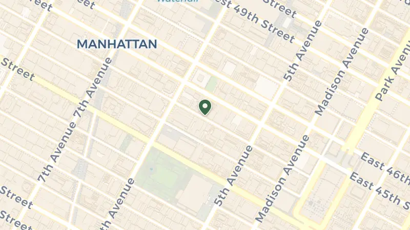 Map of 45 W 44th St, New York, NY 10036, USA