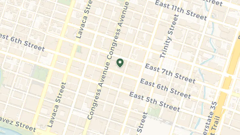 Map of 604 Brazos St, Austin, TX 78701, USA
