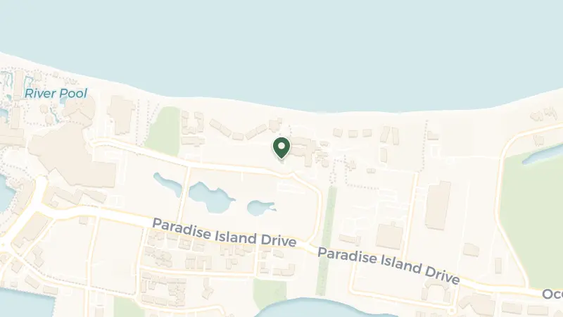 Map of Paradise Island, One Ocean Drive, Nassau, The Bahamas