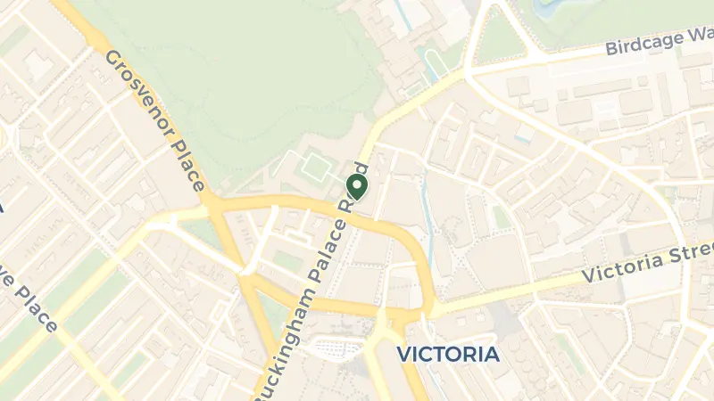 Map of 39 Buckingham Palace Rd, London SW1W 0PS, UK