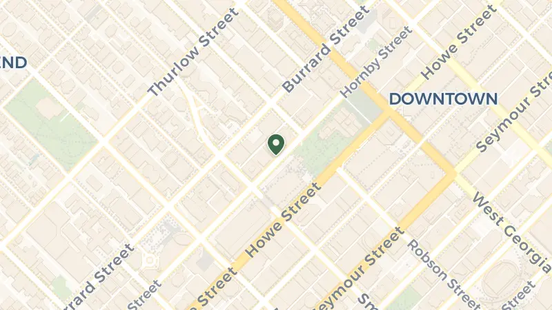 Map of 845 Hornby St, Vancouver, BC V6Z 1V1, Canada
