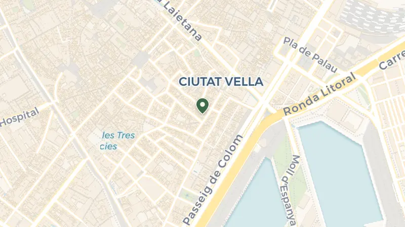 Map of Carrer de Riudarenes, 7, Ciutat Vella, 08002 Barcelona, Spain